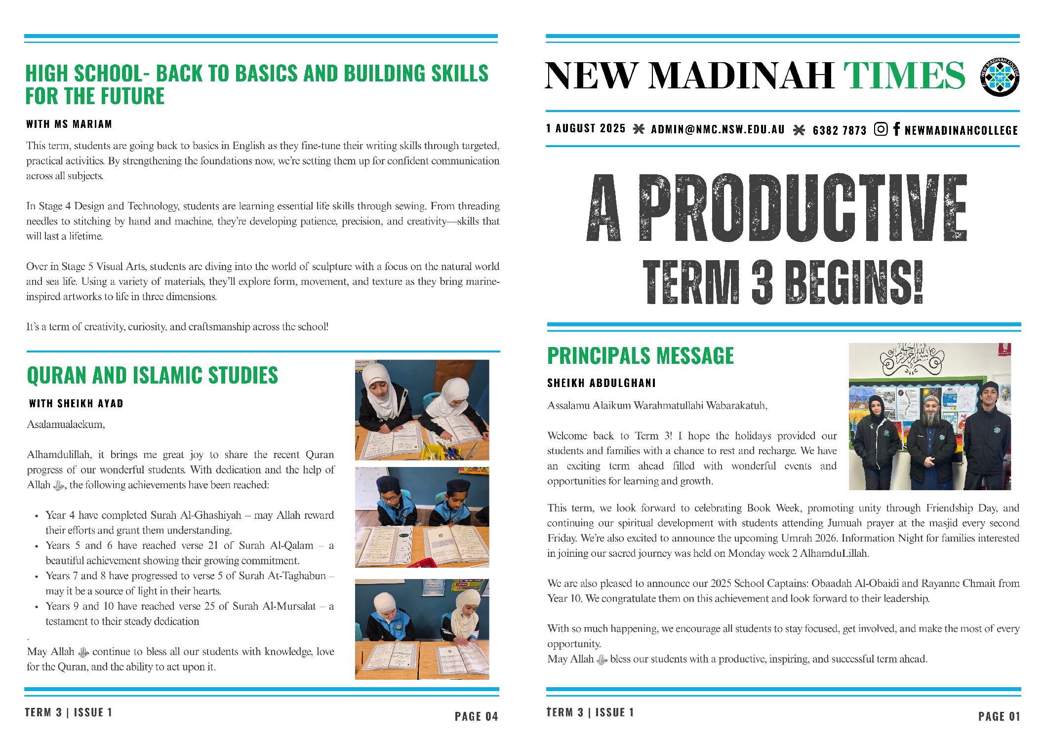 Newsletter – Term 3 -Vol 1